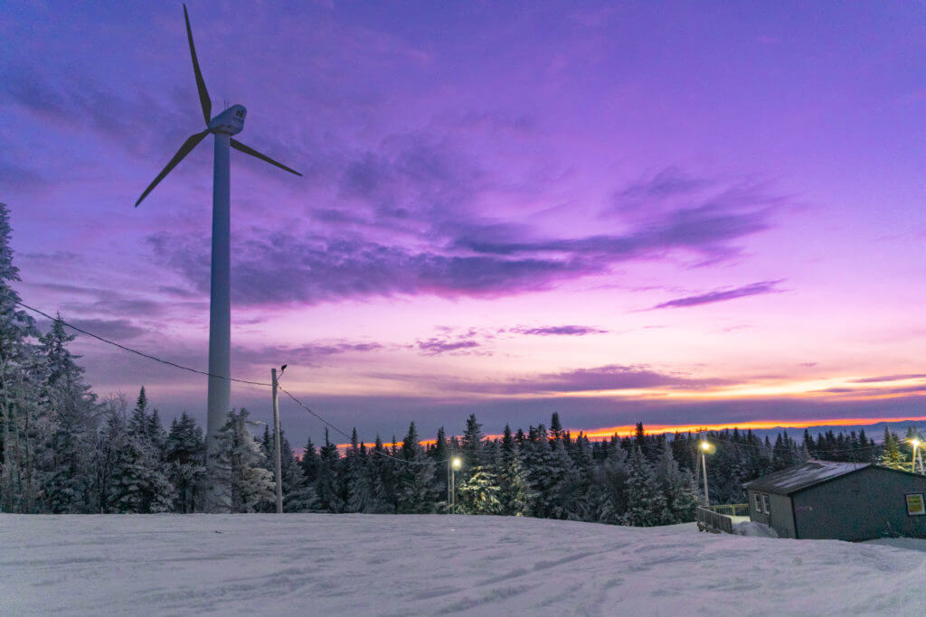 That magical hour where Bolton Valley's legendary sunsets intersect with the onset of night skiing and riding all winter long