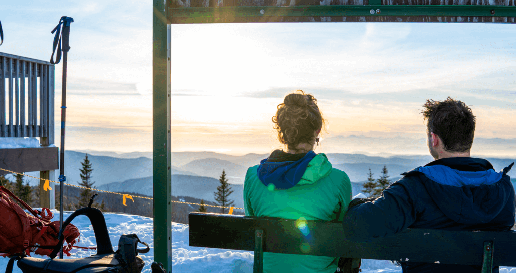 looking out over wilderness lift at Bolton Valley