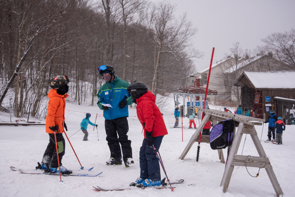 Ski Instructor meeting students