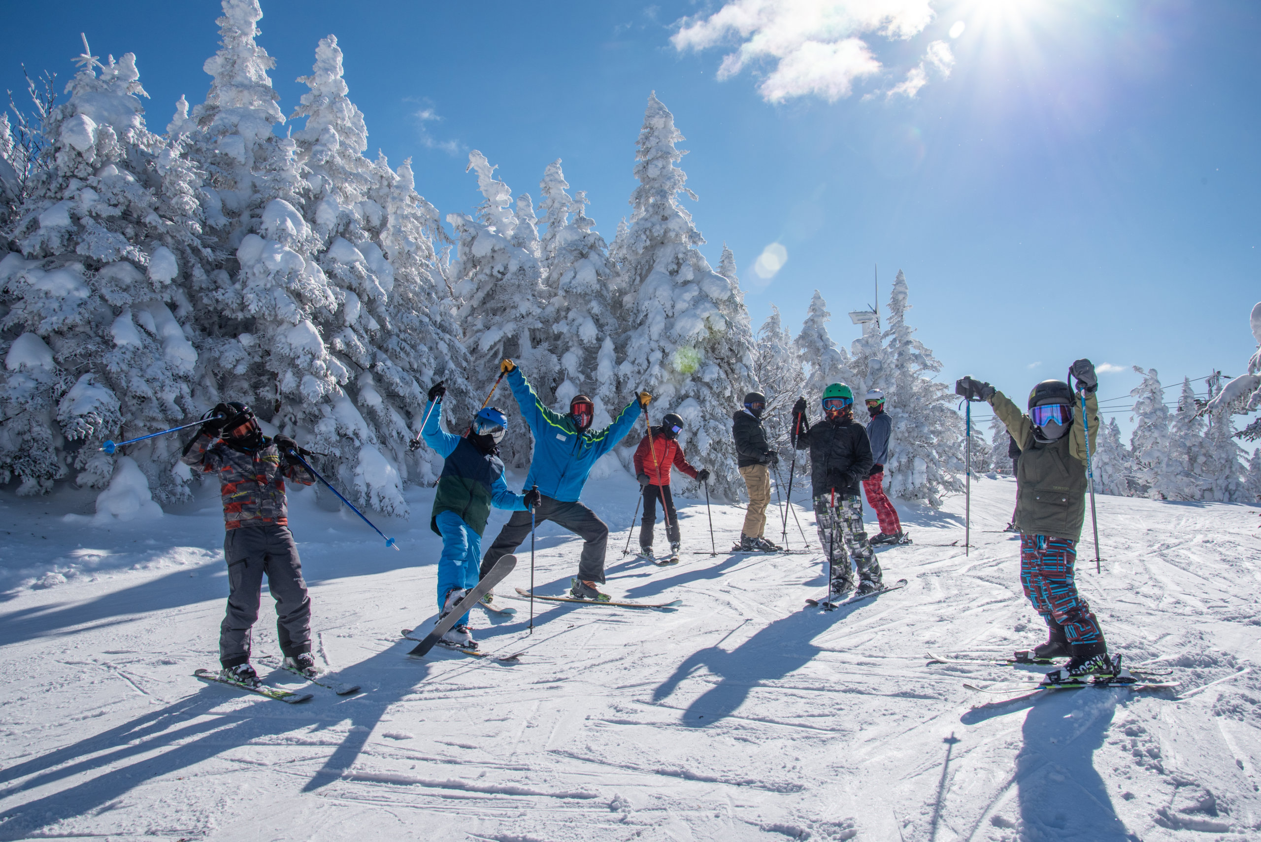 Ski School posing during a lesson.