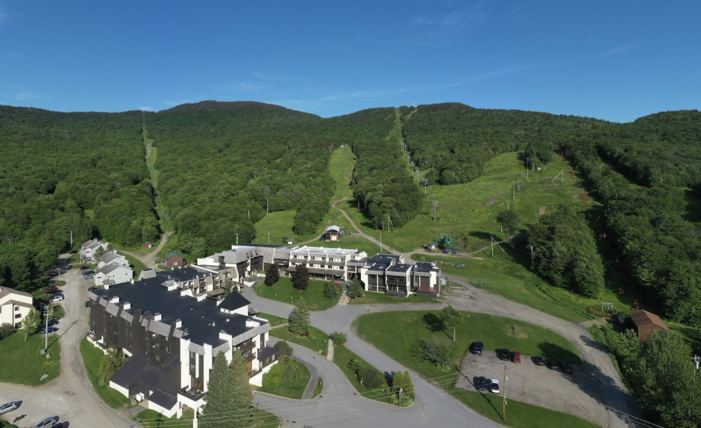 The inn at bolton valley from the sky