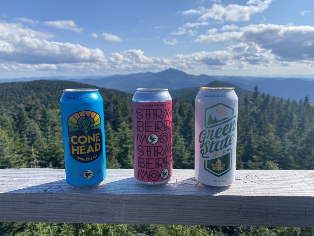 Zero Gravity Beers Lined Up on the Lookout Tower Railing
