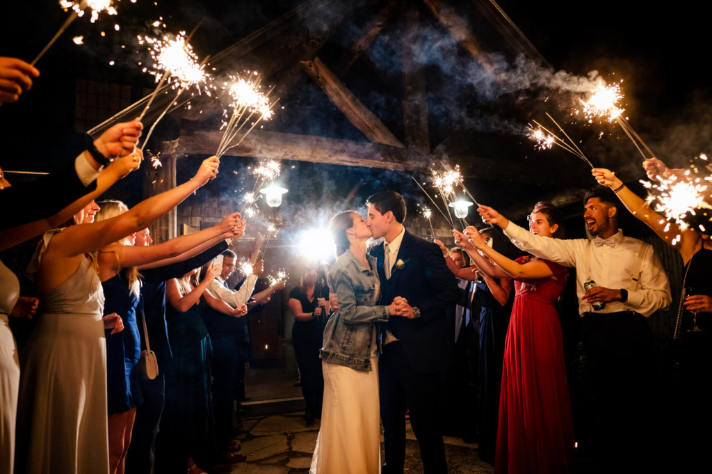 Wedding Guests Serenade the Newlyweds With Sparklers