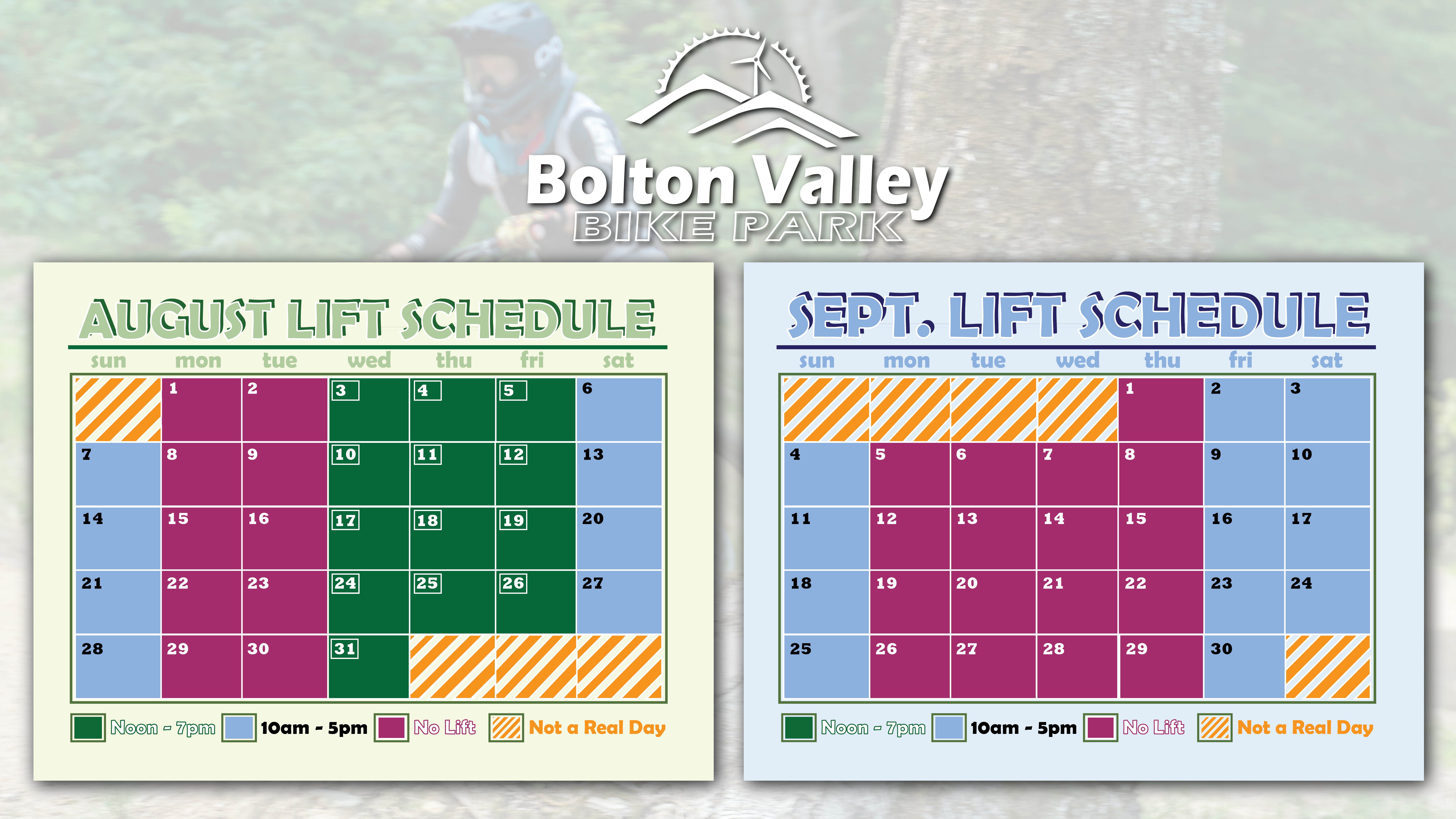 Schedule for Vista MTB lift