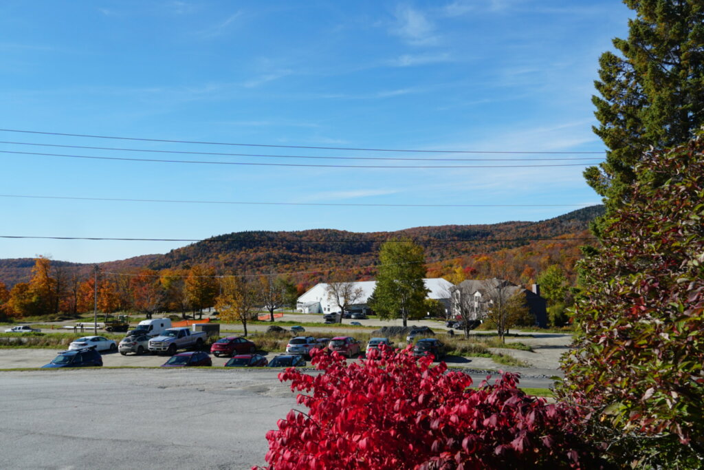 Picture of the Bolton Valley Parking Lot in Fall