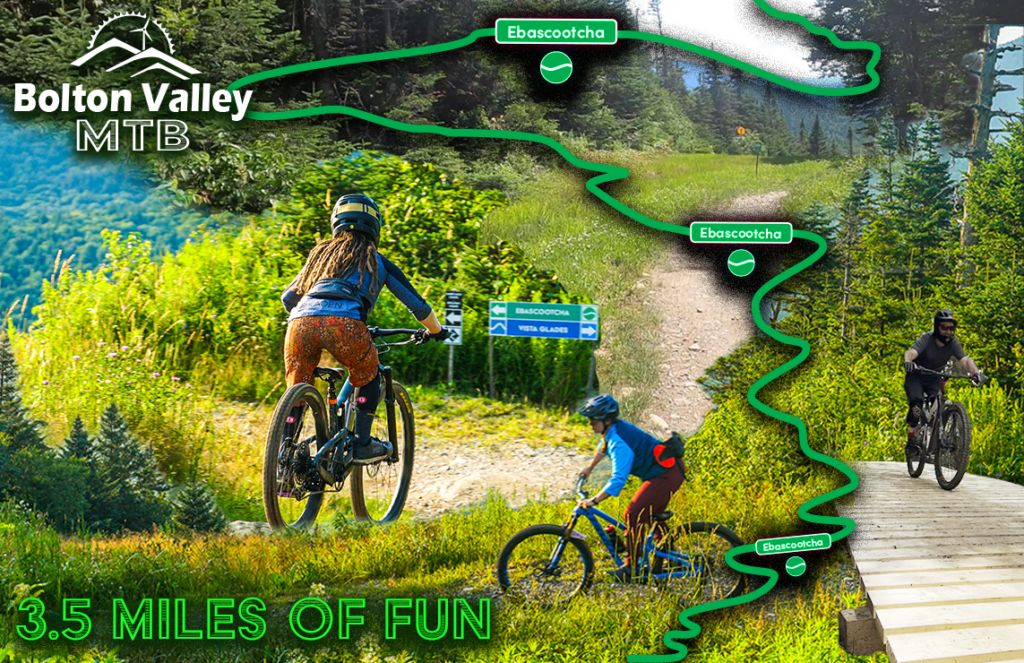 Mountain bike green trail promo graphic